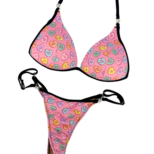 Posing Bikini - Pink Candy Hearts