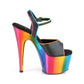 ADORE-709RC-02 Blk Faux Leather/Rainbow Chrome