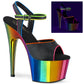 ADORE-709RC-02 Blk Faux Leather/Rainbow Chrome