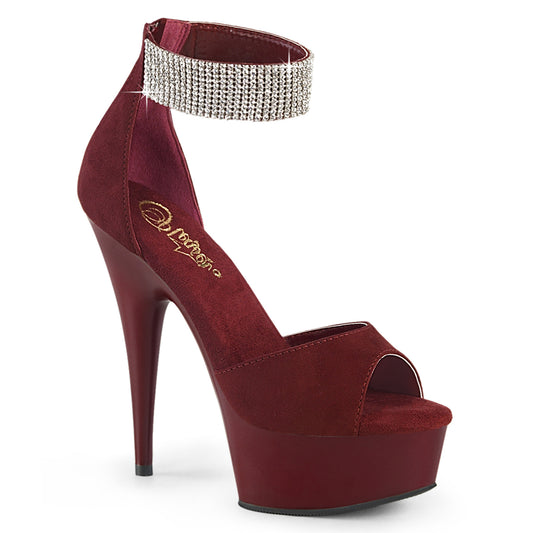 DELIGHT-625 Burgundy Faux Suede/Burgundy Matte