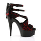 DELIGHT-678LC Red Satin-Lace/Blk Matte