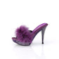 ELEGANT-401F Purple Marabou-Faux Leather/Purple