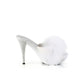 ELEGANT-401F Wht Marabou-Faux Leather/Wht