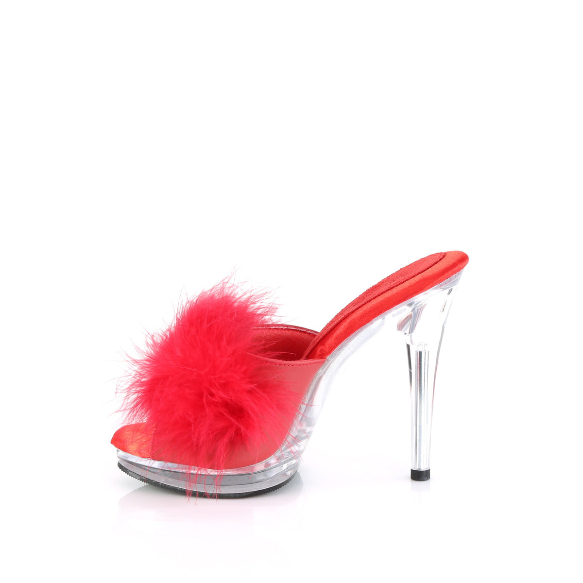 GLORY-501F-8 Red Faux Leather-Fur/Clr