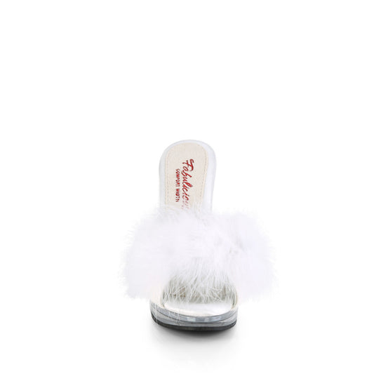 GLORY-501F-8 Wht Faux Leather-Fur/Clr