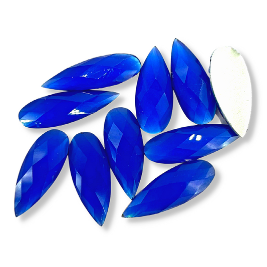 Resin Flat Back Slim Teardrop - NEON BLUE