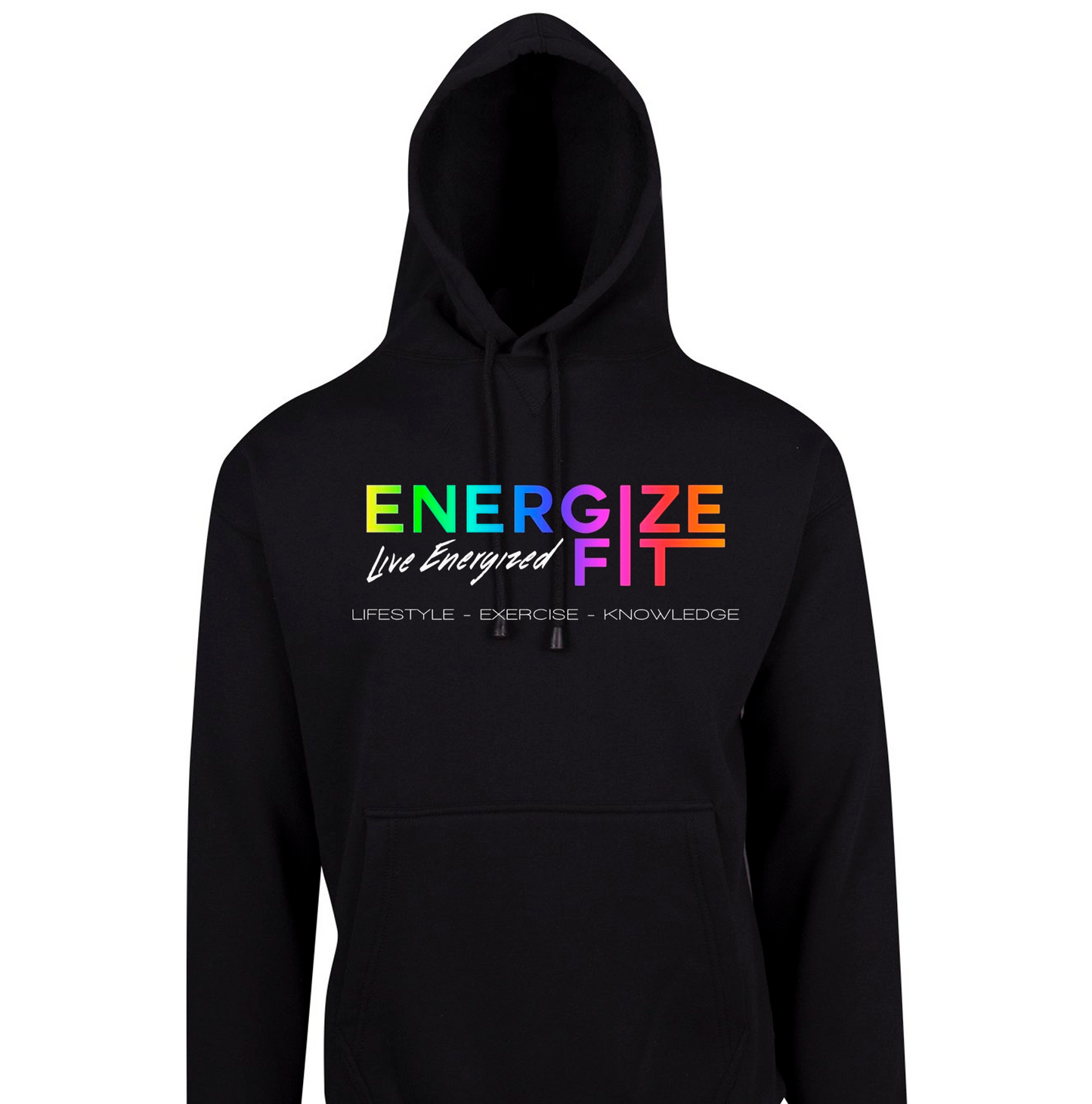 Energize Fit Fleece Hoodie - Rainbow logo