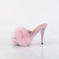 ELEGANT-401F B. Pink Marabou-Faux Leather/B. Pink
