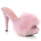 ELEGANT-401F B. Pink Marabou-Faux Leather/B. Pink
