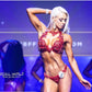 Lauren Simpson red WBFF couture competition bikini glamfit bikinis figure suit competition bikini ifbb npc icn anb wbff bodybuilding embellished