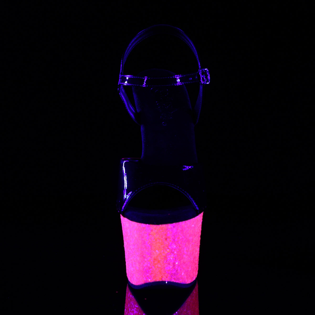 SKY-309UVLG Blk Pat/Neon H. Pink Glitter